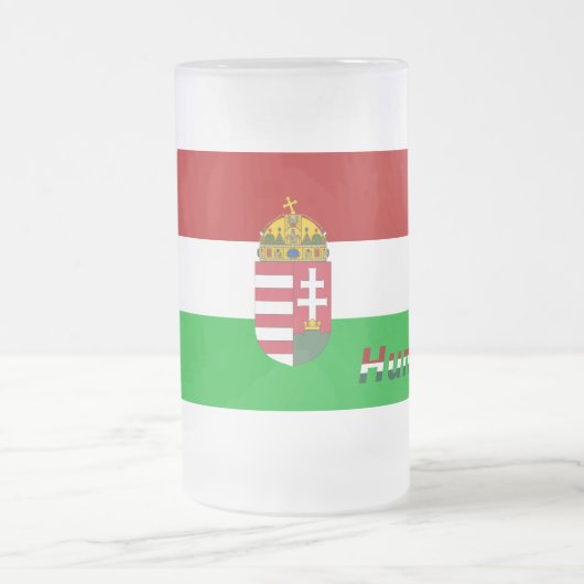 Hongaarse vlag matglas bierpul (Center)