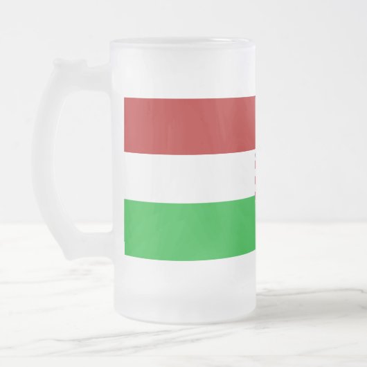 Hongaarse vlag matglas bierpul (Links)