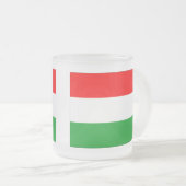 Hongaarse vlag matglas koffiemok (Voorkant rechts)