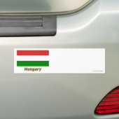 Hongaarse vlag met naam bumpersticker (Op auto)