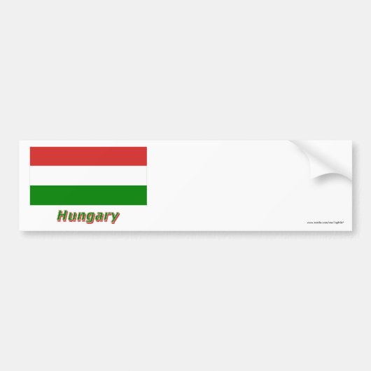 Hongaarse vlag met naam bumpersticker (Voorkant)