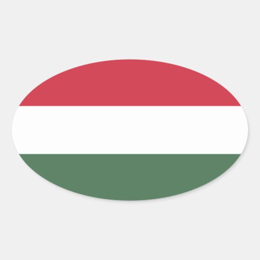 Hongaarse vlag ovale sticker (Voorkant)