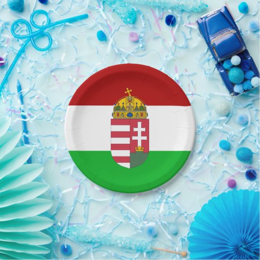 Hongaarse vlag papieren bordje (Feest)