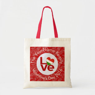 Hongaarse vlag Rode letter LOVE White op rood Tote Bag
