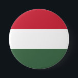 Hongaarse vlag ronde button 7,6 cm<br><div class="desc">Hongaarse vlag</div>