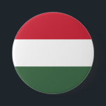 Hongaarse vlag ronde button 7,6 cm<br><div class="desc">Hongaarse vlag</div>