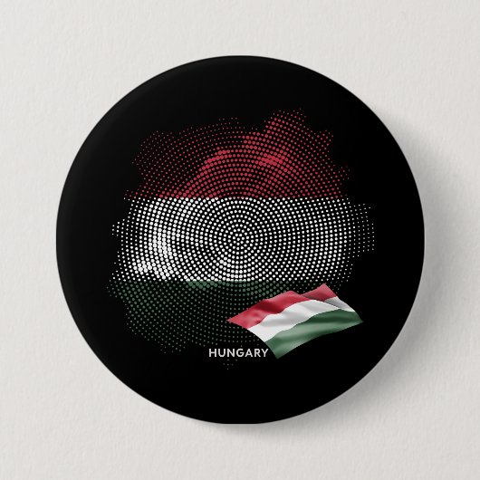 Hongaarse vlag ronde button 7,6 cm (Voorkant)