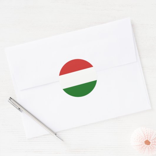Hongaarse vlag ronde sticker (Envelop)