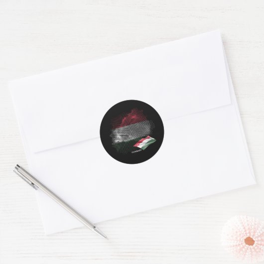 Hongaarse vlag ronde sticker (Envelop)