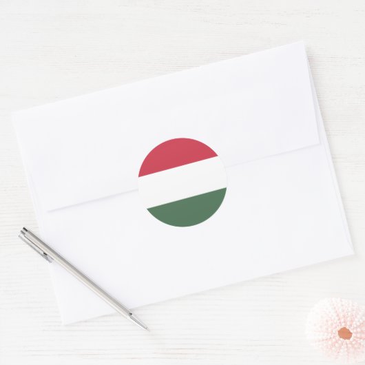 Hongaarse vlag ronde sticker (Envelop)