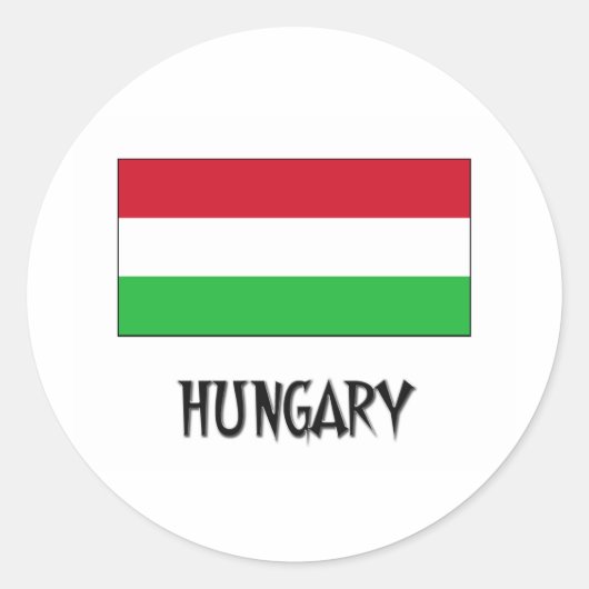 Hongaarse vlag ronde sticker (Voorkant)