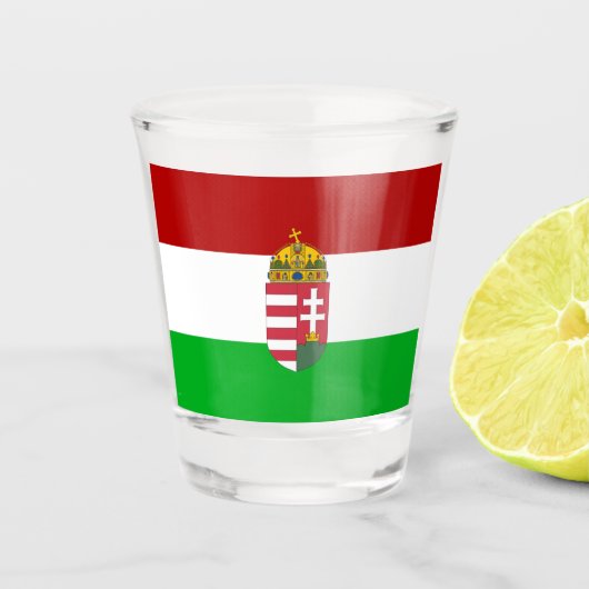 Hongaarse vlag shot glas (Voorkant)