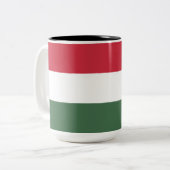 Hongaarse vlag tweekleurige koffiemok (Voorkant links)