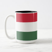 Hongaarse vlag tweekleurige koffiemok (Links)