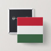 Hongaarse vlag vierkante button 5,1 cm (Voorkant /achterkant)