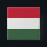 Hongaarse vlag vierkante button 5,1 cm<br><div class="desc">Hongaarse vlag</div>