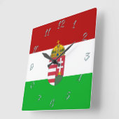 Hongaarse vlag vierkante klok (Hoek)