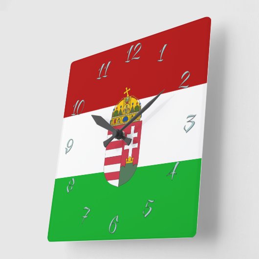 Hongaarse vlag vierkante klok (Hoek)
