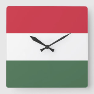 Hongaarse vlag vierkante klok