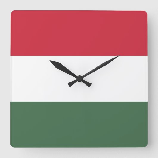 Hongaarse vlag vierkante klok (Voorkant)