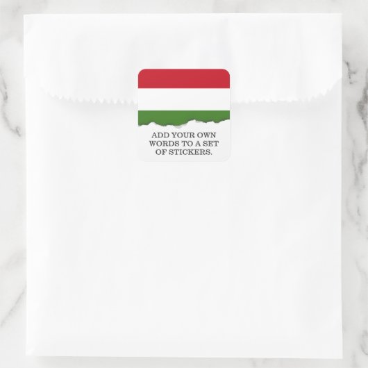 Hongaarse vlag vierkante sticker (Tas)
