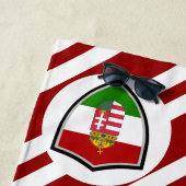 Hongaarse vlag-wapenschild badhanddoek (In situ)