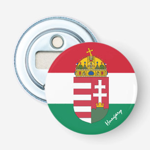 Hongaarse vlag, wapenschild, Hongarije partij/spor Button Flesopener