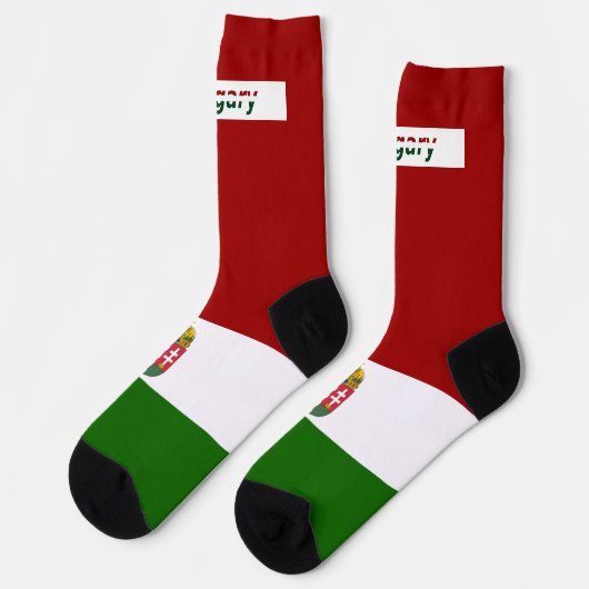 Hongaarse vlag-wapenschild sokken (Links)