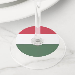Hongaarse vlag wijnglaslabel
