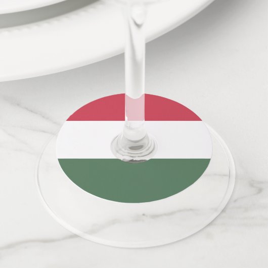 Hongaarse vlag wijnglaslabel (Dichtbij)
