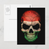 Hongaarse vlag: zwarte schedel briefkaart (Voorkant / Achterkant)