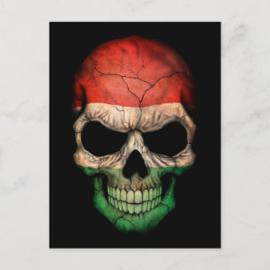 Hongaarse vlag: zwarte schedel briefkaart