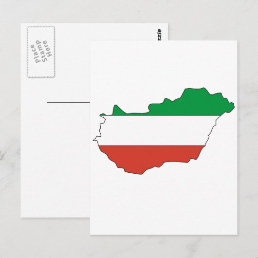 Hongaarse vlaggenkaart briefkaart (Voorkant / Achterkant)