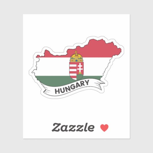 Hongaarse vlaggenkaart sticker (Vel)