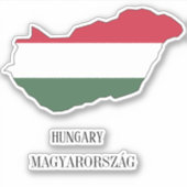 Hongaarse vlaggenkaart sticker (Voorkant)