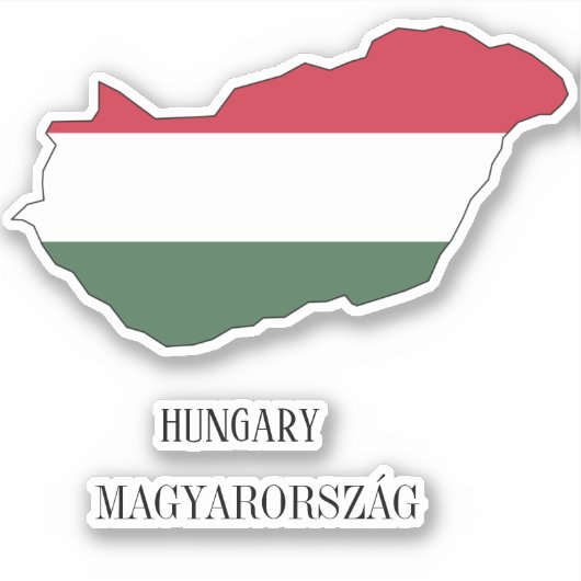 Hongaarse vlaggenkaart sticker (Voorkant)