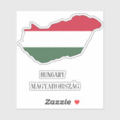 Hongaarse vlaggenkaart sticker (Vel)