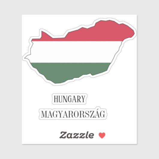 Hongaarse vlaggenkaart sticker (Vel)