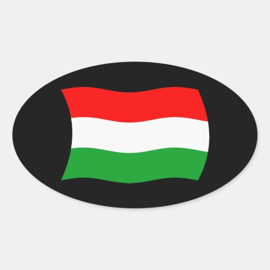 Hongaarse Vlagsticker Ovale Sticker (Voorkant)