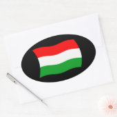 Hongaarse Vlagsticker Ovale Sticker (Envelop)