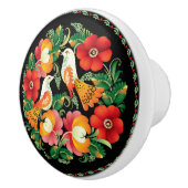 Hongaarse vogels en bloemen keramische knop (Rechts)