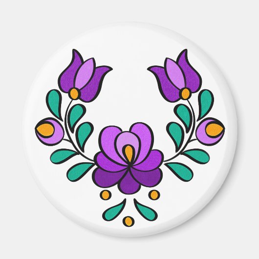 Hongaarse volksbloem magneet (Voorkant)