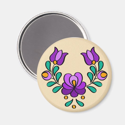 Hongaarse volksbloem magneet (Voorkant / Achterkant)