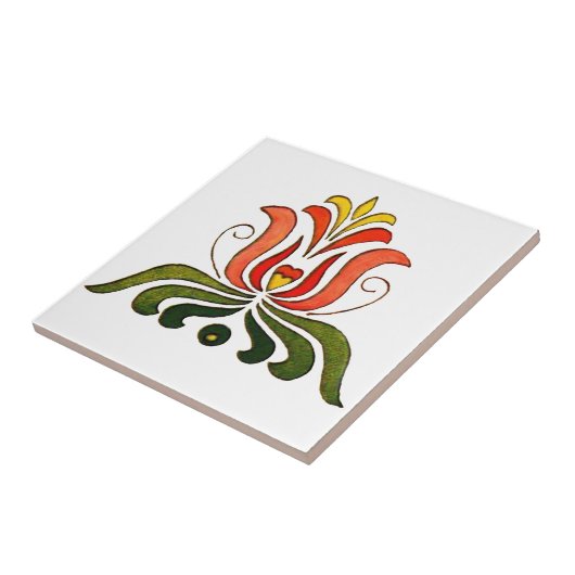 Hongaarse Volksbloem Tegeltje (Zijkant)