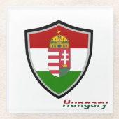 Hongaarse wapenschild glazen onderzetter (Voorkant)