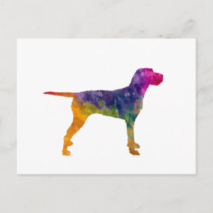 Hongaarse Wirehaire Vizsla in waterverf Briefkaart