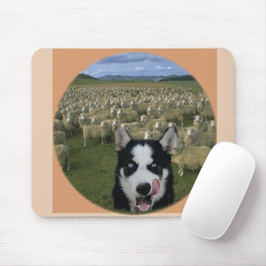 Hongaarse wolf met schapen muismat (Met muis)