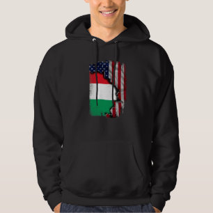Hongaarse wortels half Amerikaanse vlag patriottis Hoodie
