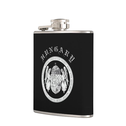 Hongaarse zegel met wapenmunt Hongaarse cadeaus Heupfles (Links)