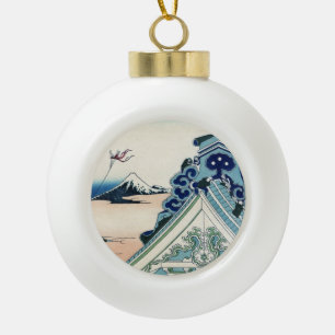 Honganji Tempel uitzicht op Mt. Fuji Japanse houts Keramische Bal Ornament